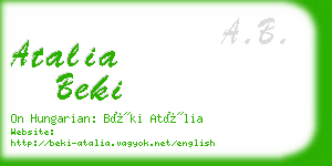 atalia beki business card